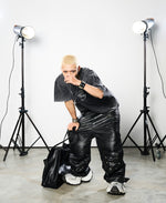 Black Ink Faux Leather Pants